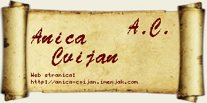 Anica Cvijan vizit kartica